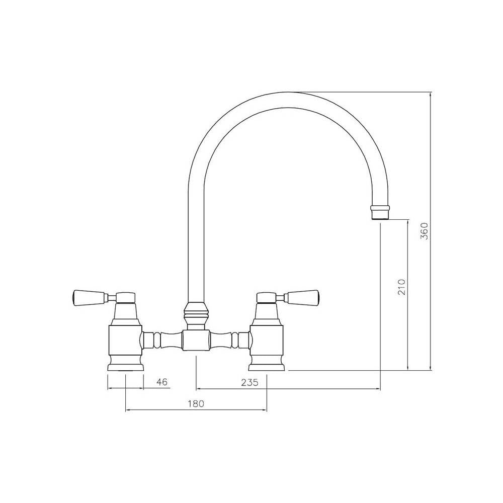 Abode Hargrave Swan Neck Bridge Mixer Tap