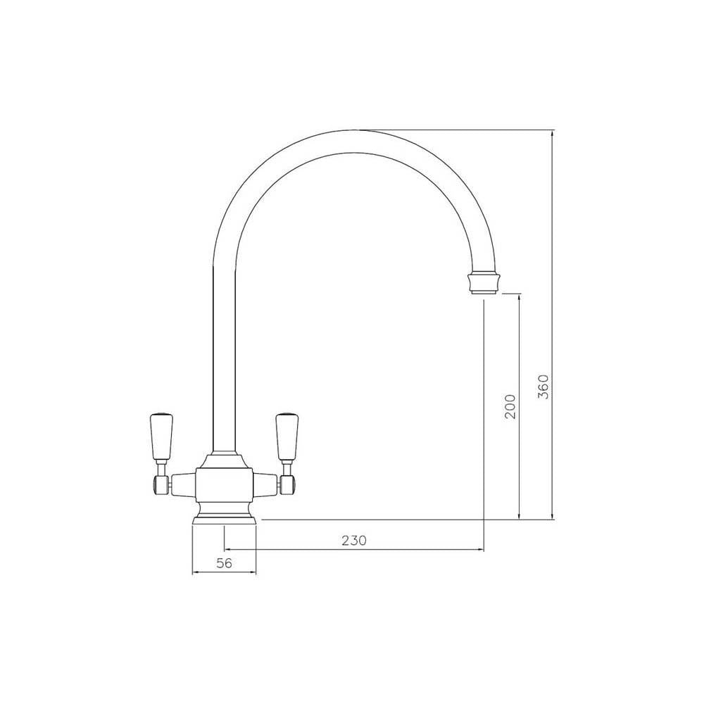 Abode Hargrave Swan Neck Monobloc Mixer Tap