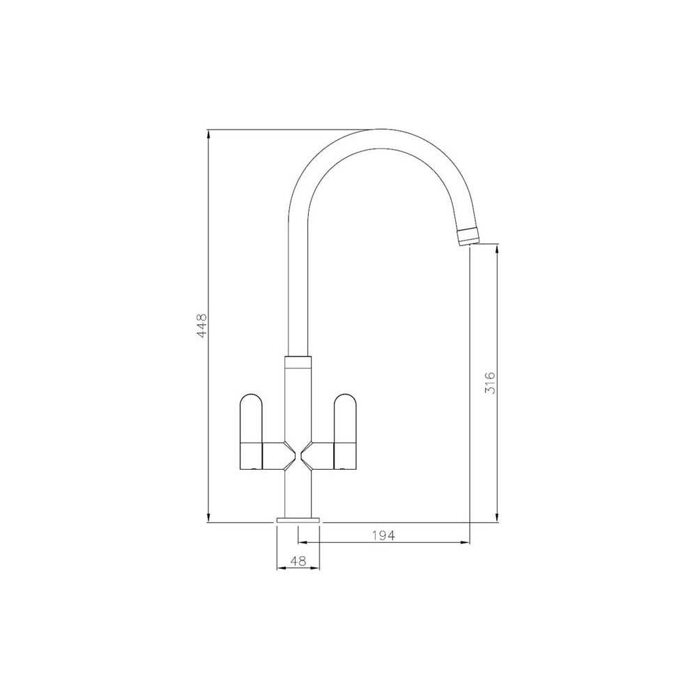 Abode Linear Nero Monobloc Mixer Tap