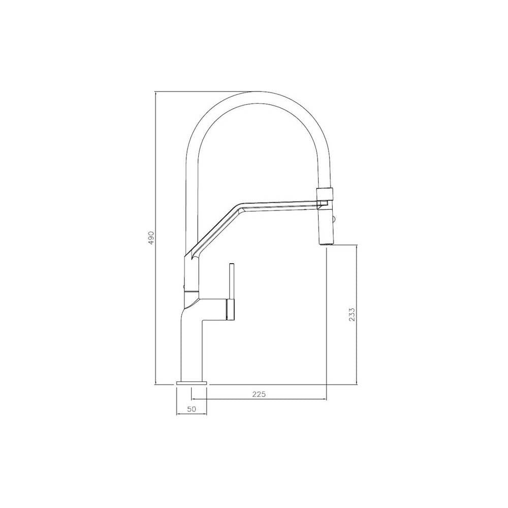 Abode Tubist Professional Mixer Tap with Pull Around