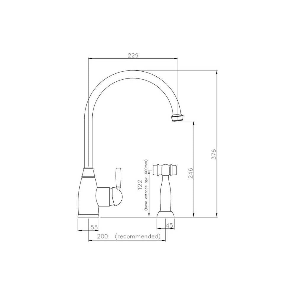 Abode Brompton Single Lever Mixer Tap with Handspray