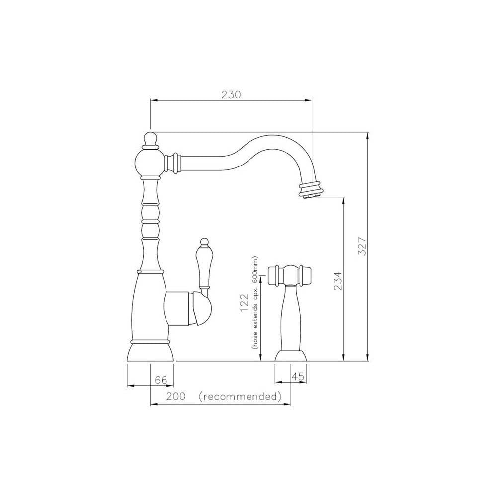 Abode Bayenne Single Lever Mixer Tap with Handspray