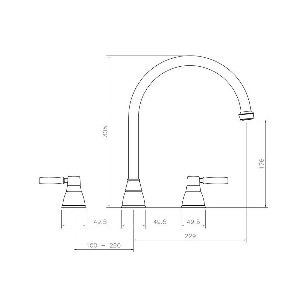 Abode Brompton 3 Part Mixer Tap