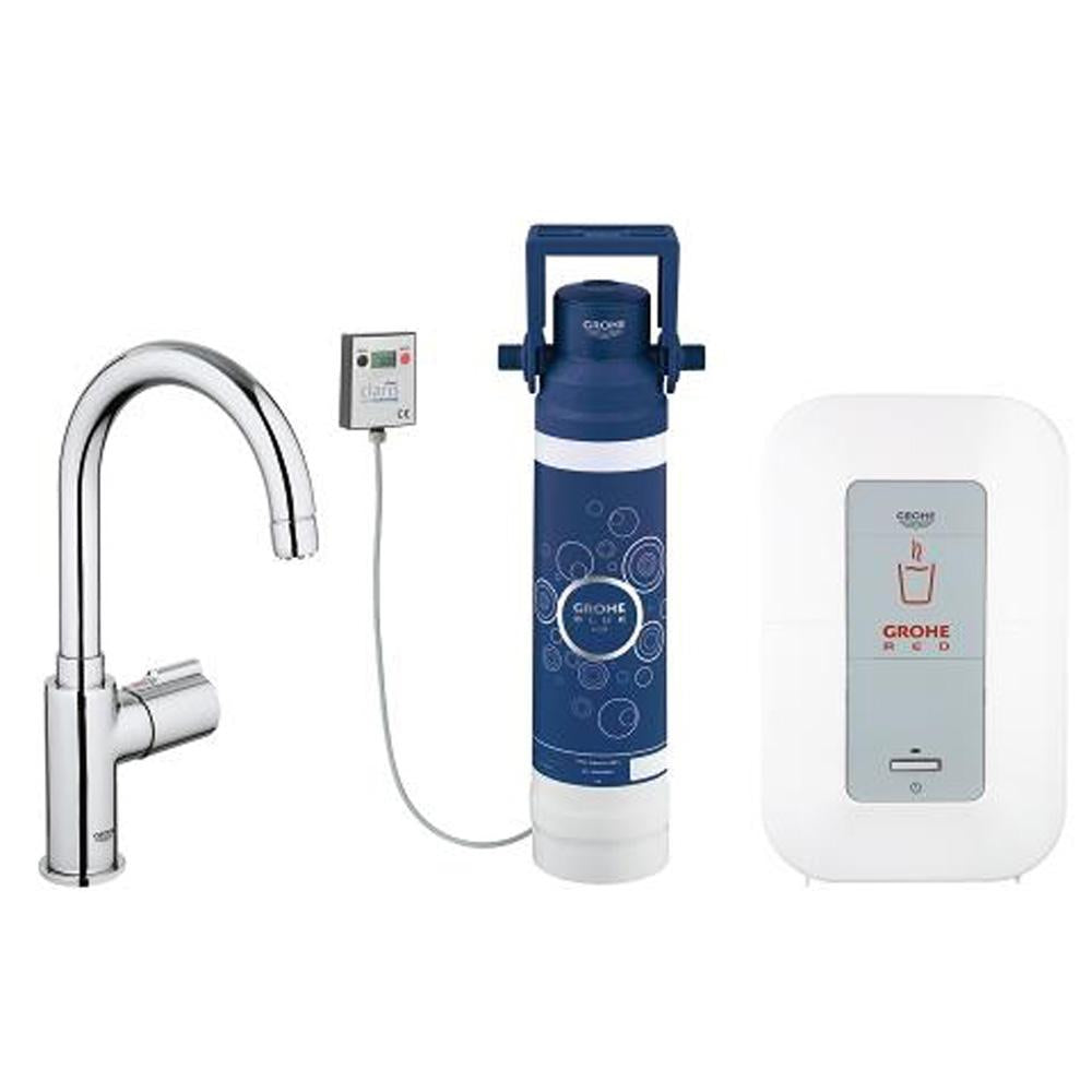 Grohe Red Mono Pillar Tap and 4 Litres Single Boiler with C Spout