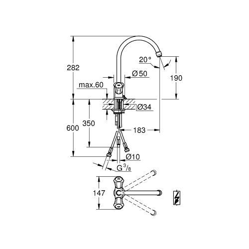Grohe Costa 1/2 Inch L Sink Mixer