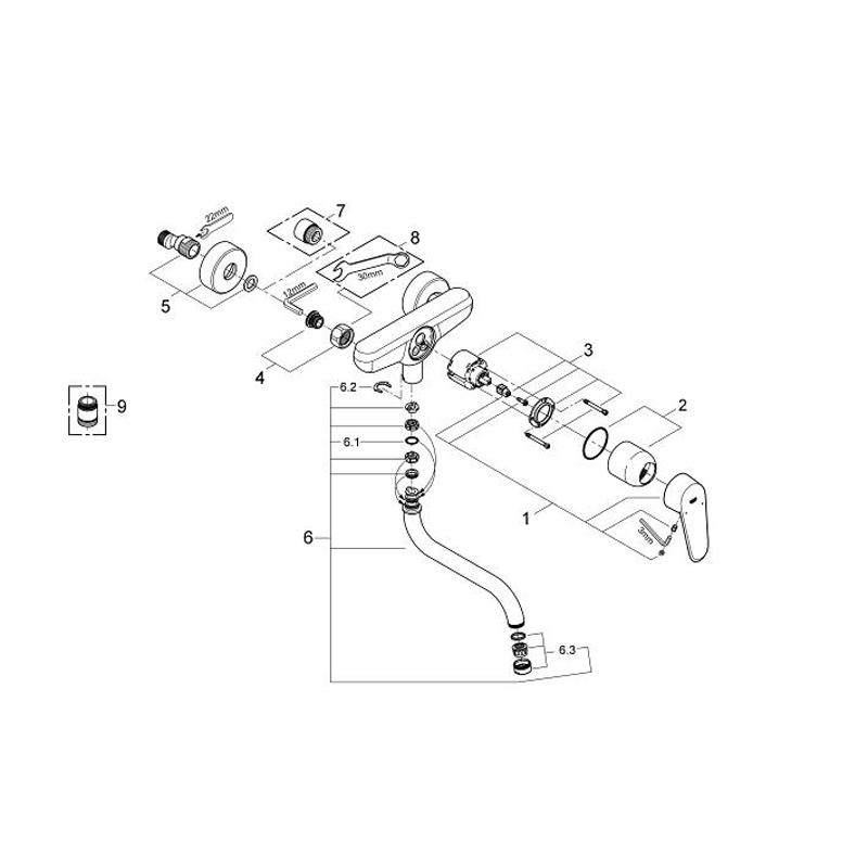 Grohe Eurodisc Cosmopolitan 1/2 Inch Single Lever Sink Mixer