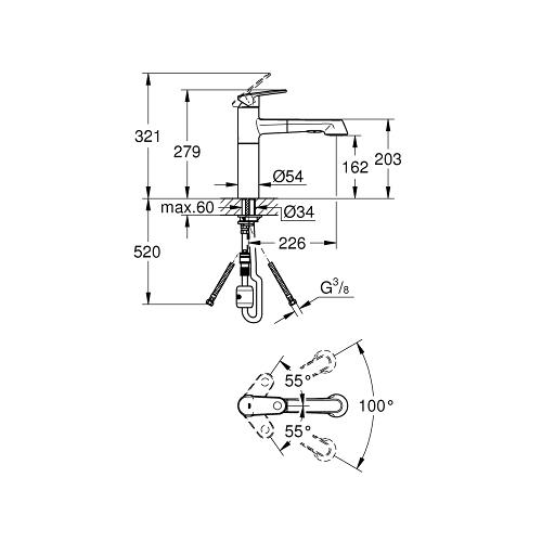 Grohe Europlus 1/2 Inch Single Lever Sink Mixer