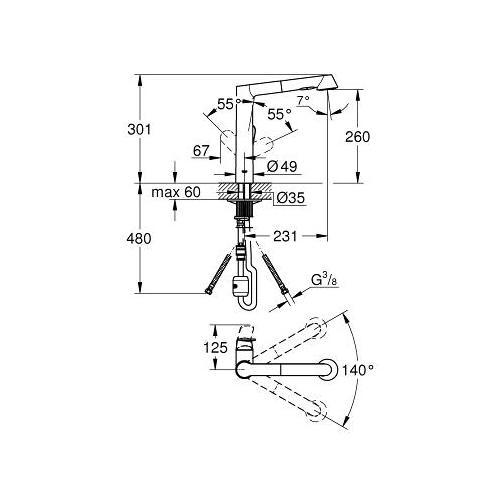 Grohe K7 1/2 Inch Single Lever Sink Mixer for Maximum Comfort in Your Kitchen