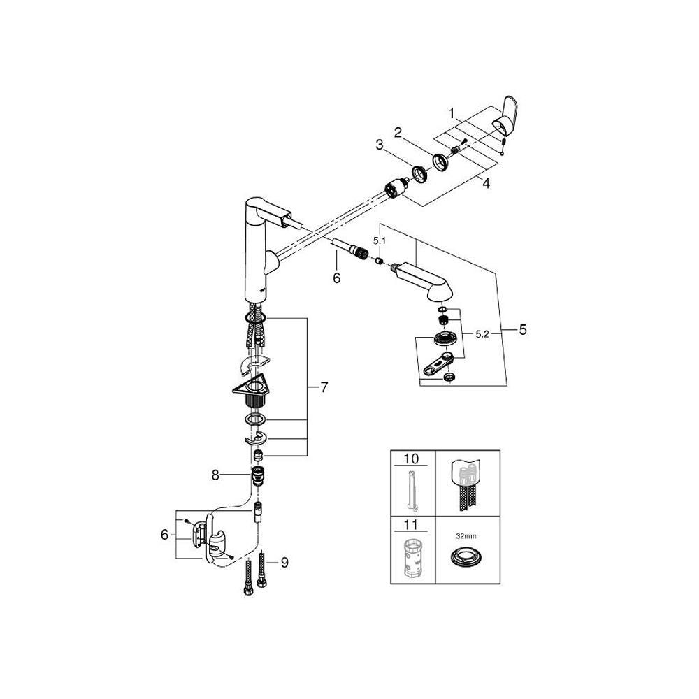 Grohe K7 1/2 Inch Single Lever Sink Mixer for Maximum Comfort in Your Kitchen